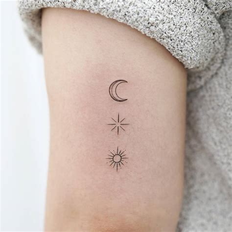 sun star moon tattoo|More.